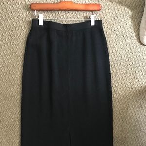 St. John Basics Long Knit Black Pencil Wool Skirt